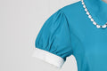 Women 50s Vintage Cocktail Swing 1950s Retro Rockabilly Dress Short Sleeve Blue