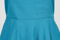 Women 50s Vintage Cocktail Swing 1950s Retro Rockabilly Dress Short Sleeve Blue