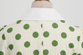 Women 50s Vintage Dresses Green Polka Dot Dress Audrey Hepburn Swing Dress
