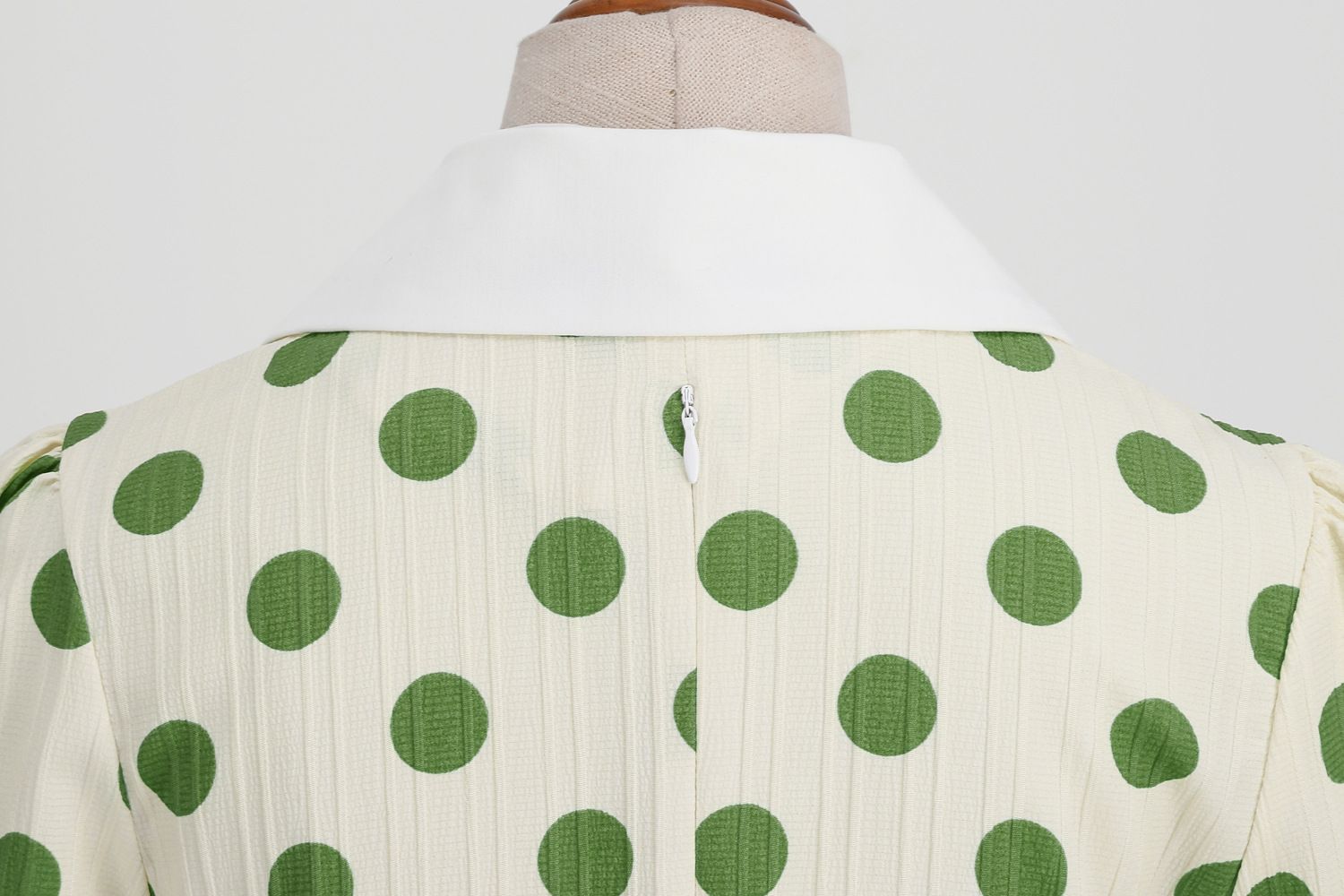 Women 50s Vintage Dresses Green Polka Dot Dress Audrey Hepburn Swing Dress