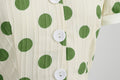 Women 50s Vintage Dresses Green Polka Dot Dress Audrey Hepburn Swing Dress