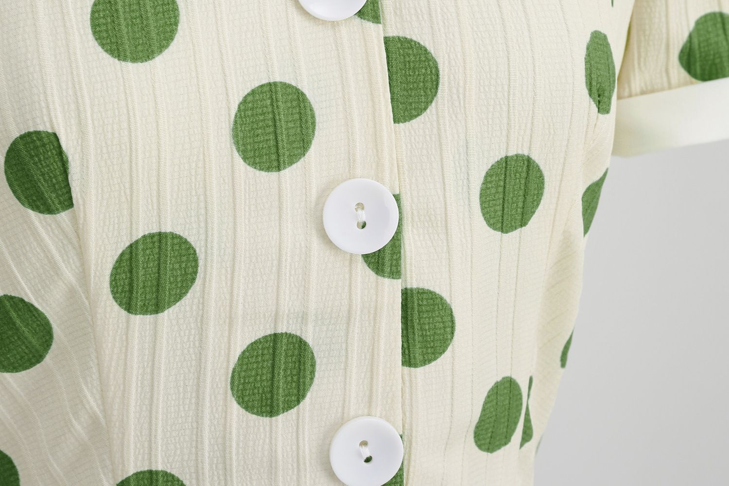 Women 50s Vintage Dresses Green Polka Dot Dress Audrey Hepburn Swing Dress