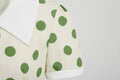 Women 50s Vintage Dresses Green Polka Dot Dress Audrey Hepburn Swing Dress