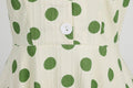 Women 50s Vintage Dresses Green Polka Dot Dress Audrey Hepburn Swing Dress