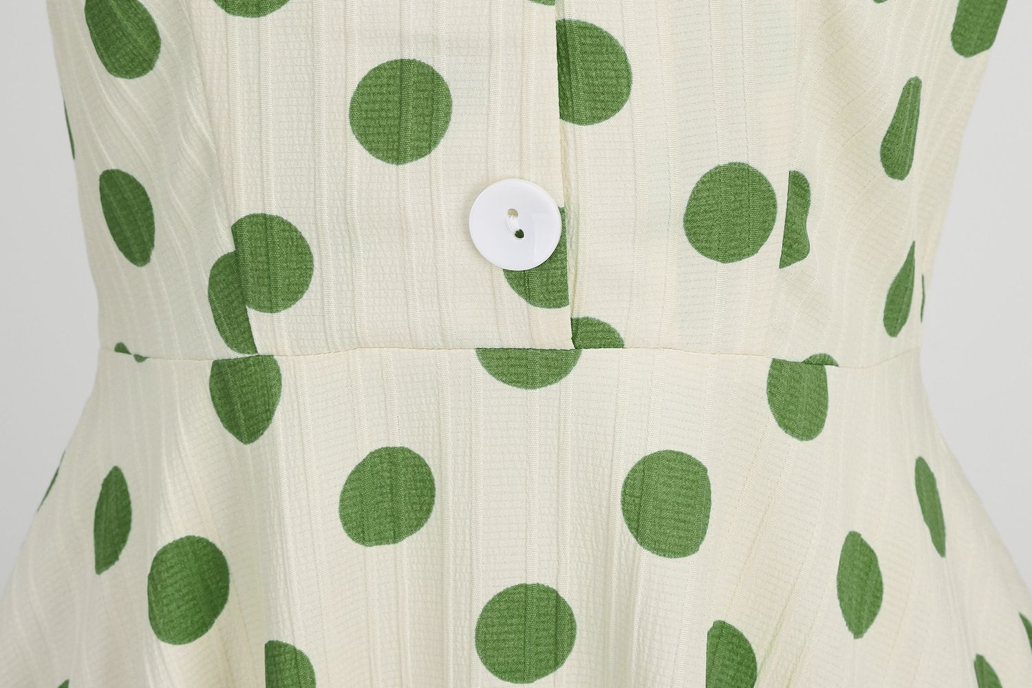 Women 50s Vintage Dresses Green Polka Dot Dress Audrey Hepburn Swing Dress