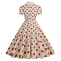 Women 50s Vintage Dresses Red Polka Dot Dress Audrey Hepburn Swing Dress