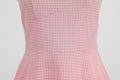 Women 50s Vintage Halter Cocktail Dress Rockabilly Audrey Hepburn Pink Dress Pink