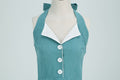 Women 50s Vintage Polka Dot Halter Cocktail Swing Dress Buttons Dress Lake