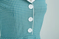 Women 50s Vintage Polka Dot Halter Cocktail Swing Dress Buttons Dress Lake