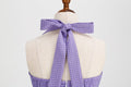 Women 50s Vintage Polka Dot Halter Cocktail Swing Dress Buttons Dress Purple
