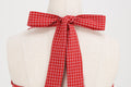 Women 50s Vintage Polka Dot Halter Cocktail Swing Dress Buttons Dress Red