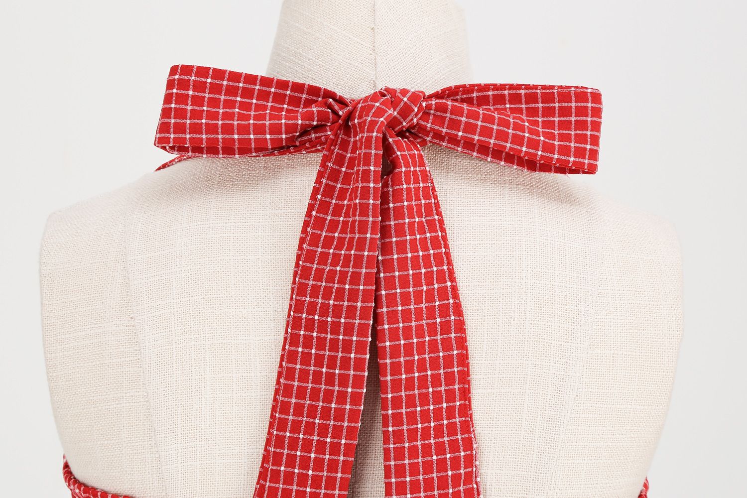 Women 50s Vintage Polka Dot Halter Cocktail Swing Dress Buttons Dress Red