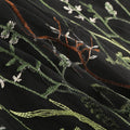 Women Casual Sleeveless Embroidery Mesh Floral Print Maxi Long Dress Black