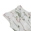 Women Casual Sleeveless Embroidery Mesh Floral Print Maxi Long Dress White