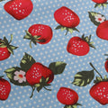 Women Cherries Strawberry Print Vintage Prom Dress Sleeveless 1950s Party Dress Blue