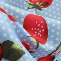 Women Cherries Strawberry Print Vintage Prom Dress Sleeveless 1950s Party Dress Blue