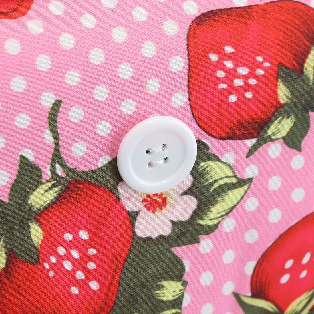 Women Cherries Strawberry Print Vintage Prom Dress Sleeveless 1950s Party Dress Pink