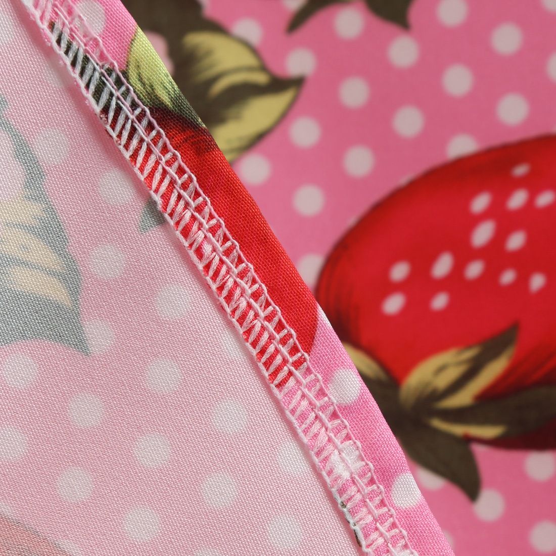 Women Cherries Strawberry Print Vintage Prom Dress Sleeveless 1950s Party Dress Pink