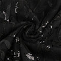 Women Embroidery Double Layer Mesh Splice Vintage Party Swing Dress Black