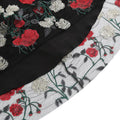Women Floral Embroidery Vintage  Dresses Elegant V-Neck Midi Dress Black