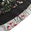 Women Flutter Sleeves Sheer Floral Embroidery Mesh Cocktail Formal Vintage Dress Black