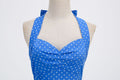 Women Halter Neck A-Line Dress Vintage Sleeveless Party Prom Dress Blue