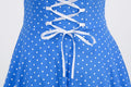 Women Halter Neck A-Line Dress Vintage Sleeveless Party Prom Dress Blue