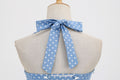 Women Halter Neck A-Line Dress Vintage Sleeveless Party Prom Dress Light Blue