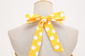 Women Halter Neck A-Line Dress Vintage Sleeveless Party Prom Dress Yellow