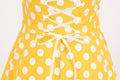 Women Halter Neck A-Line Dress Vintage Sleeveless Party Prom Dress Yellow