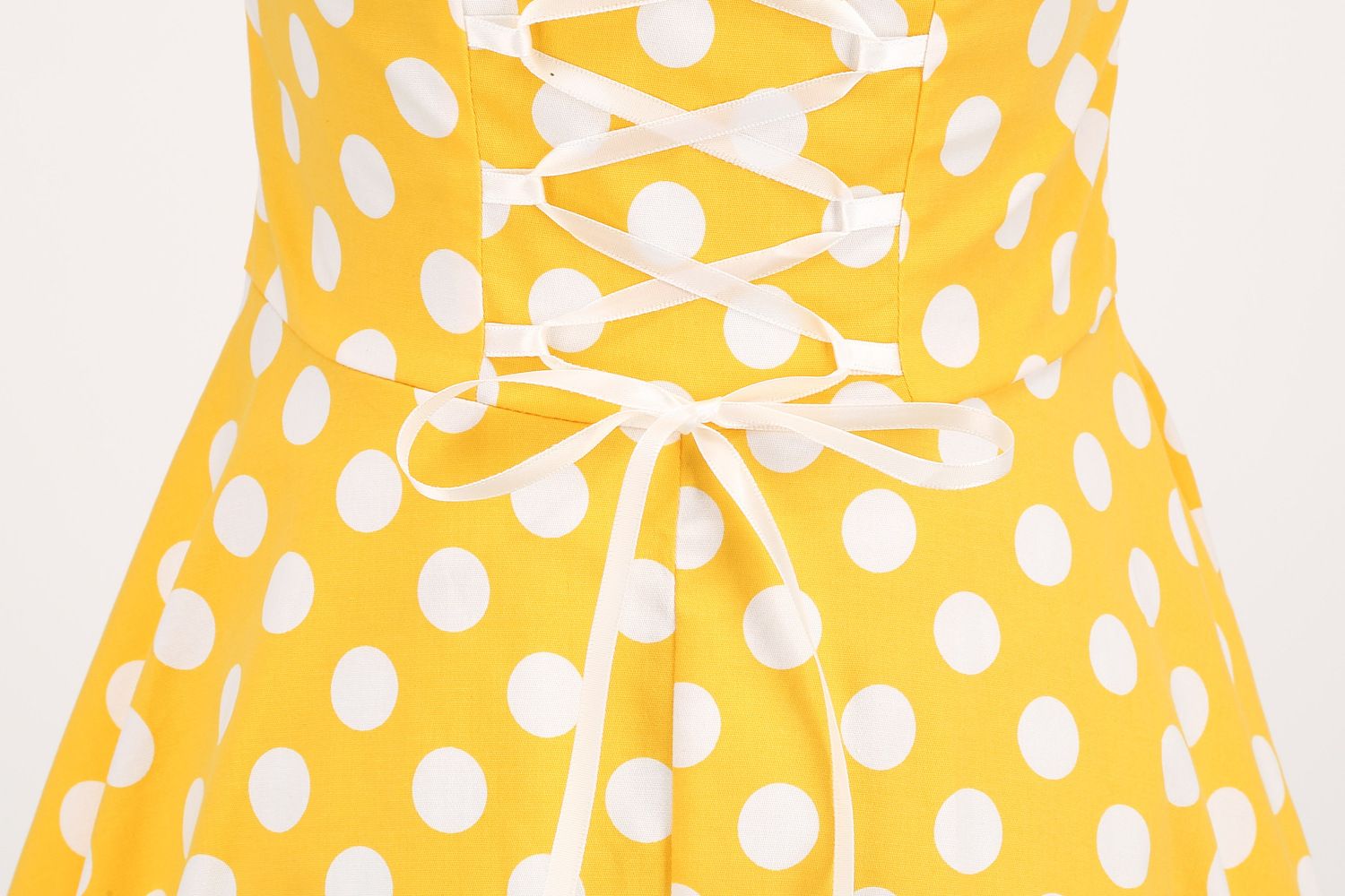 Women Halter Neck A-Line Dress Vintage Sleeveless Party Prom Dress Yellow