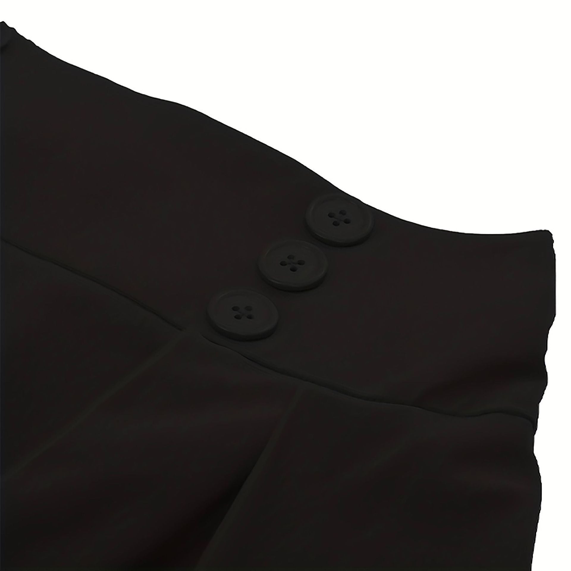 Women Pleated Skirt Retro Button Flare Skirts 50s Rockabilly Skirt Black