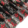 Women Plunge V Neck Floral Embroidery Mesh Cocktail Formal Evening Vintage Dress Black