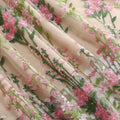 Women Plunge V Neck Floral Embroidery Mesh Cocktail Formal Evening Vintage Dress Pink