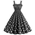 Women Polka Dot Pink 1950s Party Swing Dress 50s 60s Prom Dress Rockabilly Dresses Black