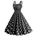 Women Polka Dot Pink 1950s Party Swing Dress 50s 60s Prom Dress Rockabilly Dresses Black