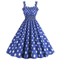 Women Polka Dot Pink 1950s Party Swing Dress 50s 60s Prom Dress Rockabilly Dresses Blue