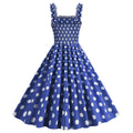 Women Polka Dot Pink 1950s Party Swing Dress 50s 60s Prom Dress Rockabilly Dresses Blue
