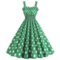 Women Polka Dot Pink 1950s Party Swing Dress 50s 60s Prom Dress Rockabilly Dresses Green