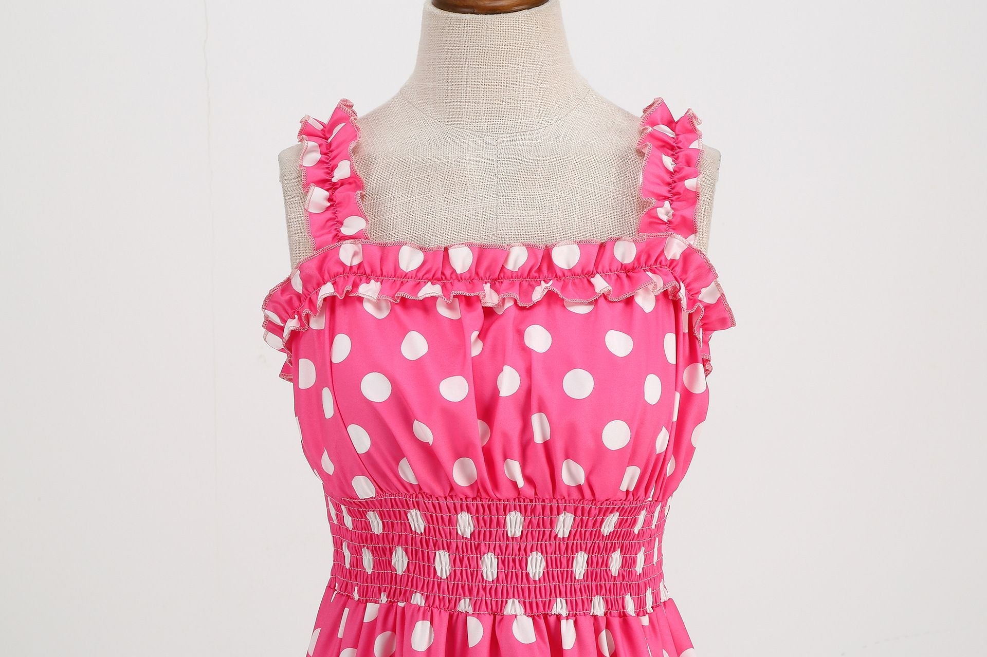 Women Polka Dot Pink 1950s Party Swing Dress 50s 60s Prom Dress Rockabilly Dresses Pink