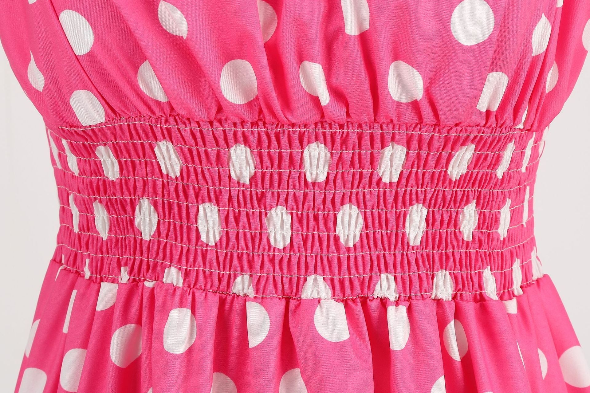 Women Polka Dot Pink 1950s Party Swing Dress 50s 60s Prom Dress Rockabilly Dresses Pink