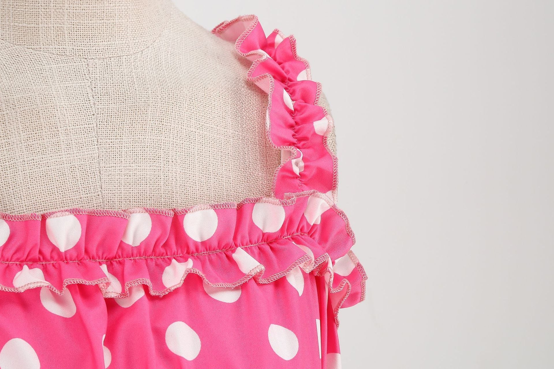 Women Polka Dot Pink 1950s Party Swing Dress 50s 60s Prom Dress Rockabilly Dresses Pink