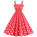 Women Polka Dot Pink 1950s Party Swing Dress 50s 60s Prom Dress Rockabilly Dresses Red