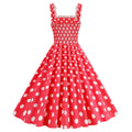 Women Polka Dot Pink 1950s Party Swing Dress 50s 60s Prom Dress Rockabilly Dresses Red