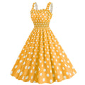 Women Polka Dot Pink 1950s Party Swing Dress 50s 60s Prom Dress Rockabilly Dresses Yellow