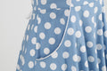Women Retro Polka Dot Dresses Vintage 1950s Halter Cocktail Prom Dress Blue