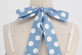 Women Retro Polka Dot Dresses Vintage 1950s Halter Cocktail Prom Dress Blue