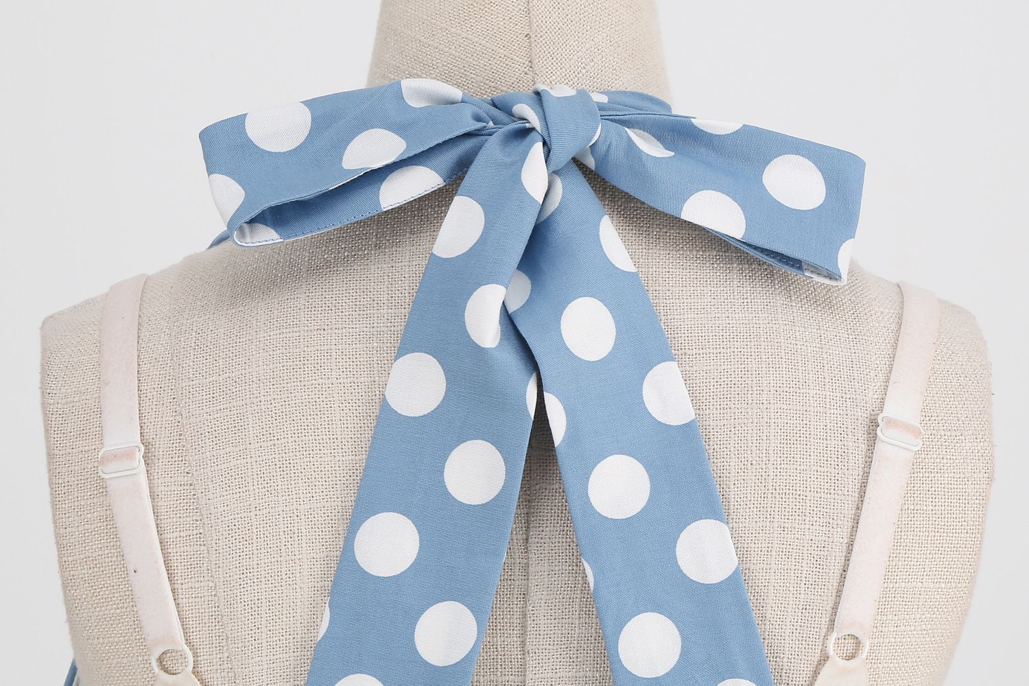 Women Retro Polka Dot Dresses Vintage 1950s Halter Cocktail Prom Dress Blue