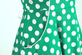 Women Retro Polka Dot Dresses Vintage 1950s Halter Cocktail Prom Dress Green