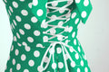 Women Retro Polka Dot Dresses Vintage 1950s Halter Cocktail Prom Dress Green